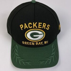New Era Green Bay Packers 9FORTY Adjustable Hat NFL Draft Black Green